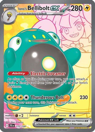 Iono's Bellibolt ex - 172/159 SV09: Journey Together 172/159 Near Mint Ultra Rare English Holofoil