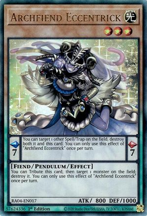 Archfiend Eccentrick RA04-EN017 Quarter Century Stampede 1st Edition Prismatic Ultimate Rare Near Mint English