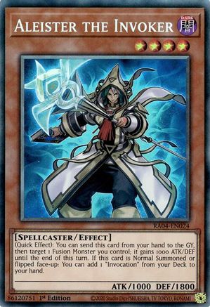 Aleister the Invoker (Alternate Art) RA04-EN024 Quarter Century Stampede 1st Edition Prismatic Collector's Rare Near Mint English