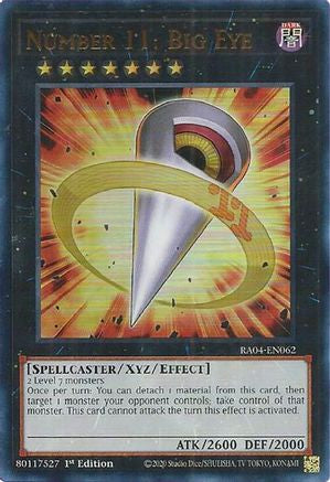 Number 11: Big Eye RA04-EN062 Quarter Century Stampede 1st Edition Ultra Rare Near Mint English