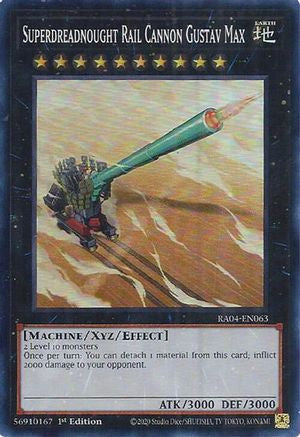 Superdreadnought Rail Cannon Gustav Max RA04-EN063 Quarter Century Stampede 1st Edition Super Rare Near Mint English