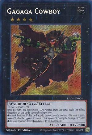 Gagaga Cowboy RA04-EN064 Quarter Century Stampede 1st Edition Secret Rare Near Mint English