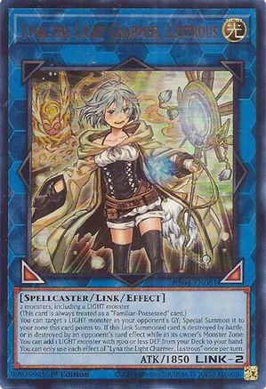 Lyna the Light Charmer, Lustrous RA04-EN081 Quarter Century Stampede 1st Edition Ultra Rare Near Mint English