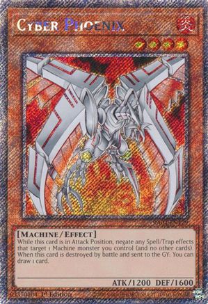 Cyber Phoenix RA04-EN129 Quarter Century Stampede 1st Edition Platinum Secret Rare Near Mint English