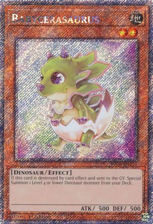 Babycerasaurus RA04-EN131 Quarter Century Stampede 1st Edition Platinum Secret Rare Near Mint English