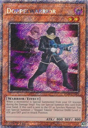 Doppelwarrior RA04-EN147 Quarter Century Stampede 1st Edition Platinum Secret Rare Near Mint English