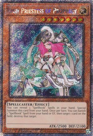 High Priestess of Prophecy RA04-EN184 Quarter Century Stampede 1st Edition Platinum Secret Rare Near Mint English