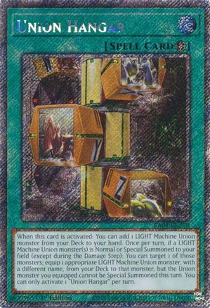 Union Hangar RA04-EN270 Quarter Century Stampede 1st Edition Platinum Secret Rare Near Mint English