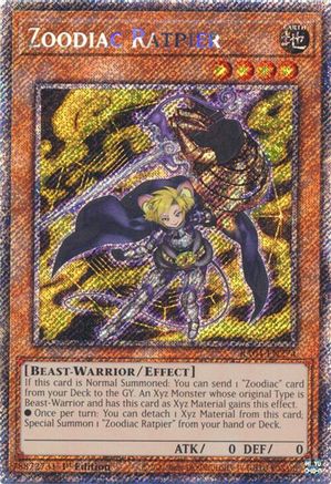 Zoodiac Ratpier RA04-EN274 Quarter Century Stampede 1st Edition Platinum Secret Rare Near Mint English