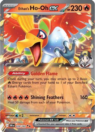 Ethan's Ho-Oh ex 039/182 Destined Rivals Double Rare (RR) Near Mint English