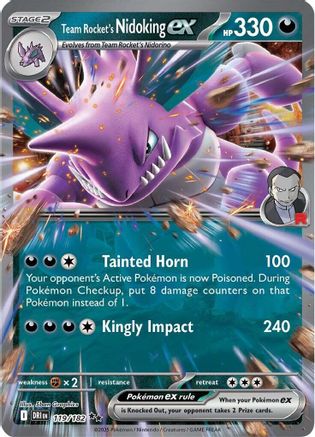 Team Rocket's Nidoking ex 119/182 Destined Rivals Double Rare (RR) Near Mint English
