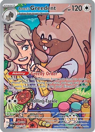 Arven's Greedent 205/182 Destined Rivals Illustration Rare Near Mint English