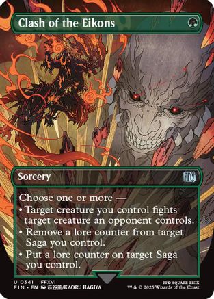 Clash of the Eikons (Borderless) #341 Final Fantasy Uncommon Foil Near Mint English