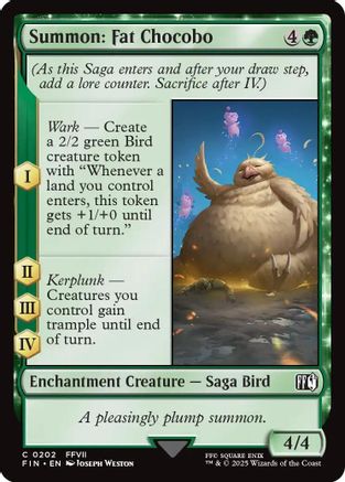 Summon: Fat Chocobo #202 Final Fantasy Common Foil Near Mint English
