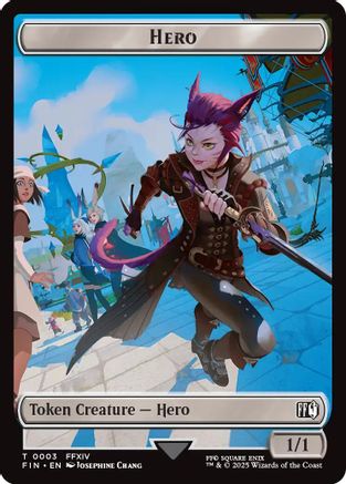 Hero (0003) // Knight Double-Sided Token 3 // 10 Final Fantasy Token Foil Near Mint English