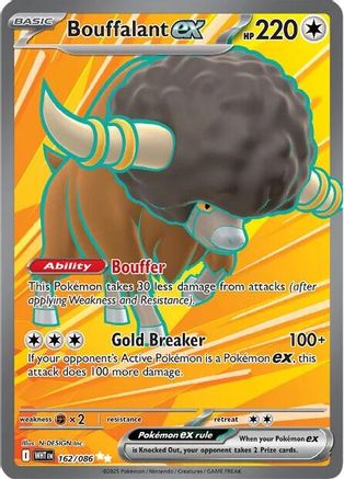 Bouffalant ex 162/086 White Flare Ultra Rare Near Mint English
