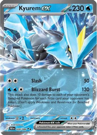 Kyurem ex 028/086 Black Bolt Double Rare (RR) Near Mint English