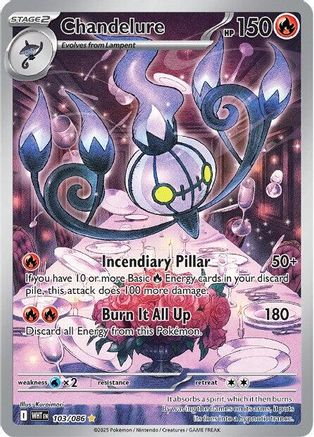 Chandelure 103/086 White Flare Illustration Rare Near Mint English