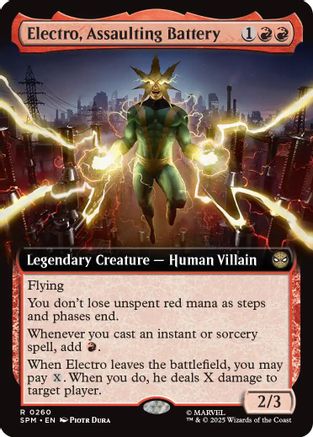 Electro, Assaulting Battery (Extended Art) #260 Marvel's Spider-Man Rare Foil Near Mint English