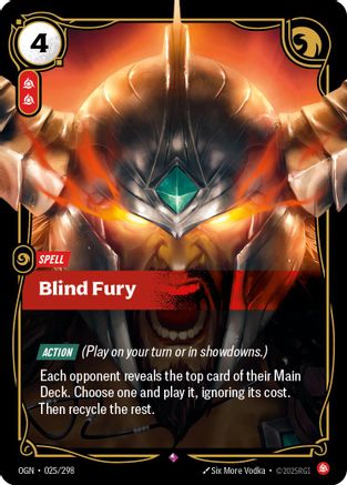 Blind Fury 025/298 Riftbound Origins Rare Near Mint English