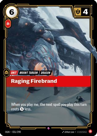 Raging Firebrand 031/298 Riftbound Origins Rare Near Mint English