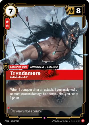 Tryndamere - Barbarian 034/298 Riftbound Origins Rare Near Mint English
