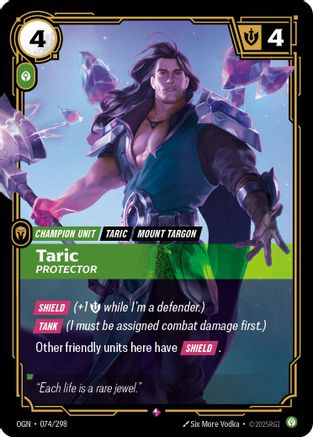 Taric - Protector 074/298 Riftbound Origins Rare Near Mint English