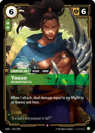 Yasuo - Remorseful 076/298 Riftbound Origins Rare Near Mint English