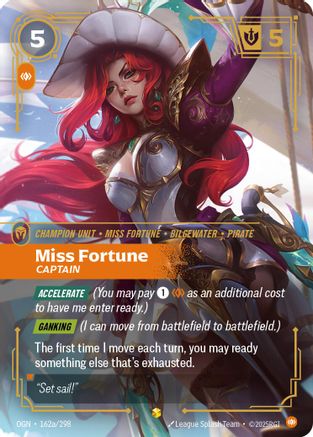 Miss Fortune - Captain (Alternate Art) 162a/298 Riftbound Origins Alternate Art Near Mint English