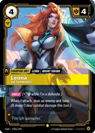 Leona - Determined (Alternate Art) 238a/298 Riftbound Origins Alternate Art Near Mint English