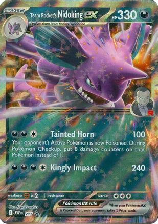 Team Rocket's Nidoking ex 217 SV Black Star Promos Promo Near Mint English