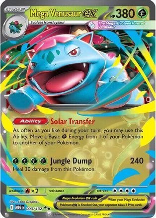 Mega Venusaur ex 003/132 Mega Evolution Base Set Double Rare (RR) Near Mint English