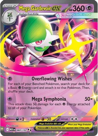 Mega Gardevoir ex 060/132 Mega Evolution Base Set Double Rare (RR) Near Mint English