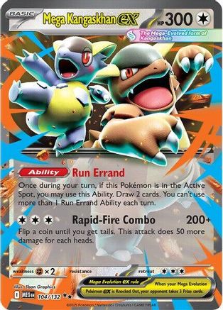 Mega Kangaskhan ex 104/132 Mega Evolution Base Set Double Rare (RR) Near Mint English
