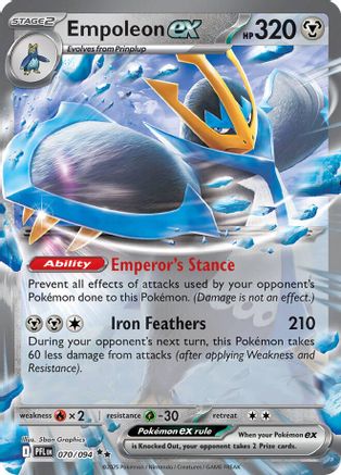 Empoleon ex 070/094 Phantasmal Flames Double Rare (RR) Near Mint English