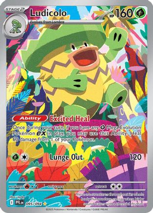 Ludicolo 095/094 Phantasmal Flames Illustration Rare Near Mint English