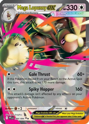 Mega Lopunny ex 084/094 Phantasmal Flames Double Rare (RR) Near Mint English