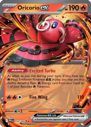 Oricorio ex 018/094 Phantasmal Flames Double Rare (RR) Near Mint English