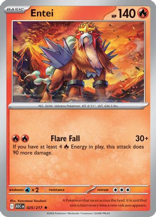Entei 025/217 Ascended Heroes Holo Rare Near Mint English