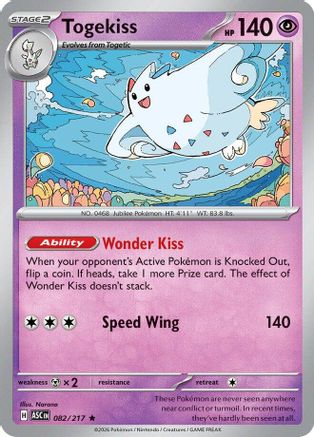 Togekiss 082/217 Ascended Heroes Holo Rare Near Mint English