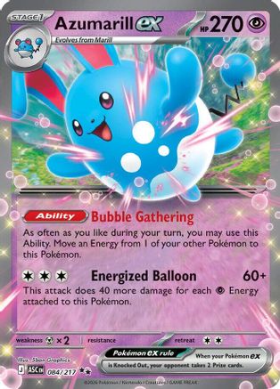 Azumarill ex 084/217 Ascended Heroes Double Rare (RR) Near Mint English