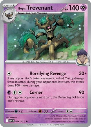 Hop's Trevenant 096/217 Ascended Heroes Holo Rare Near Mint English