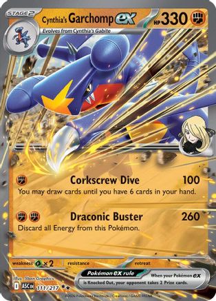 Cynthia's Garchomp ex 111/217 Ascended Heroes Double Rare (RR) Near Mint English