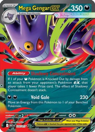 Mega Gengar ex 125/217 Ascended Heroes Double Rare (RR) Near Mint English
