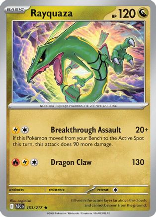 Rayquaza 153/217 Ascended Heroes Holo Rare Near Mint English