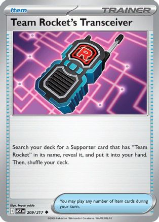 Team Rocket's Transceiver 209/217 Ascended Heroes Reverse Holo Near Mint English