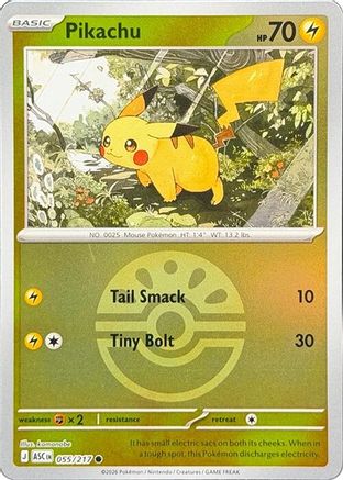Pikachu (Friend Ball) 055/217 Ascended Heroes Reverse Holo Near Mint English