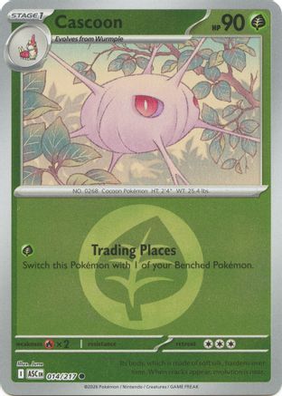 Cascoon (Energy Symbol Pattern) 014/217 Ascended Heroes Reverse Holo Near Mint English