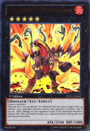 Number 61: Volcasaurus ZTIN-EN002 2013 Zexal Collection Tin 1st Edition Ultra Rare Near Mint English