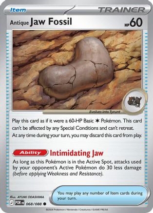 Antique Jaw Fossil 068/088 Perfect Order Reverse Holo Near Mint English